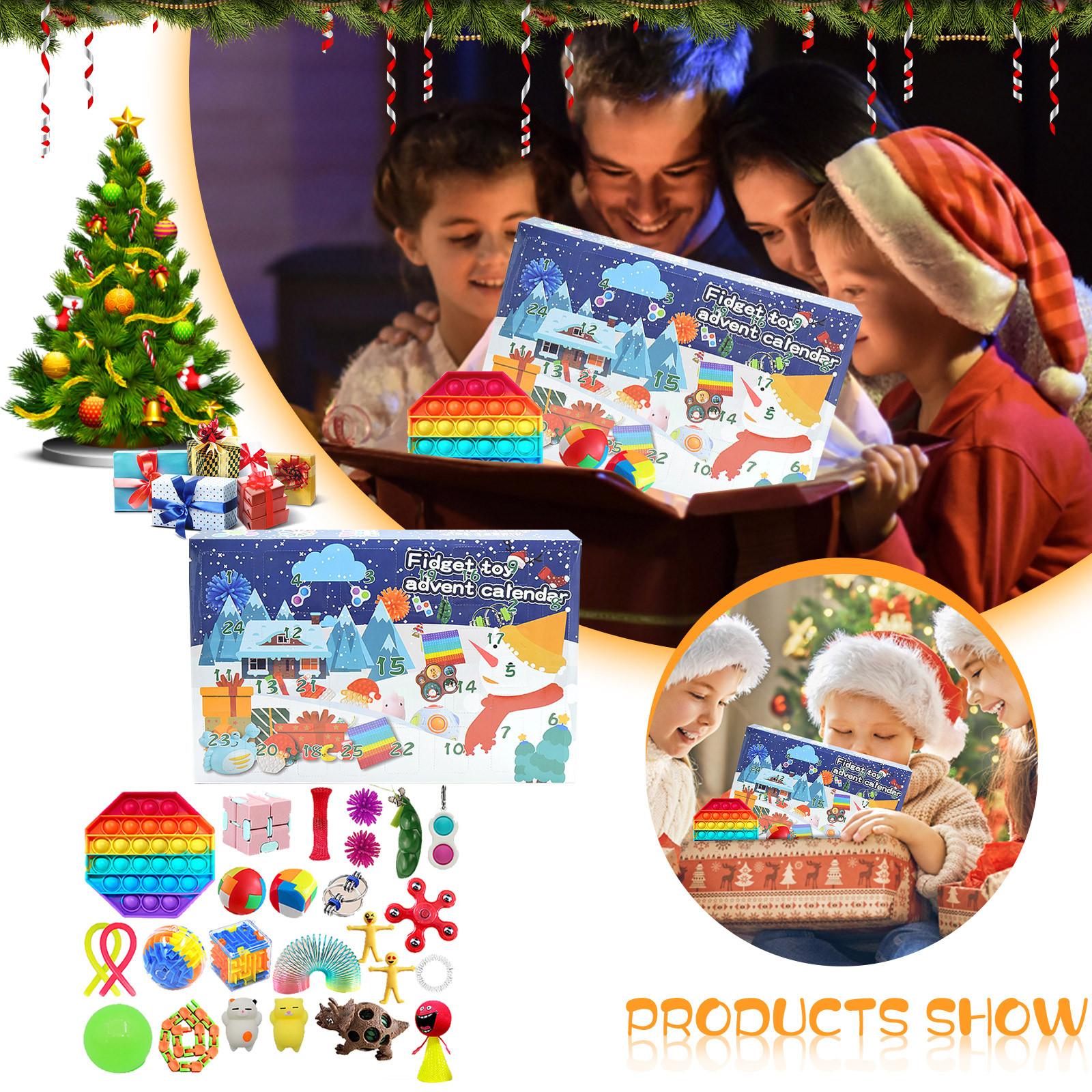 

Рождественский календарь обратного отсчета на 24 дня для детей и взрослых, чтобы облегчить беспокойство, игрушки