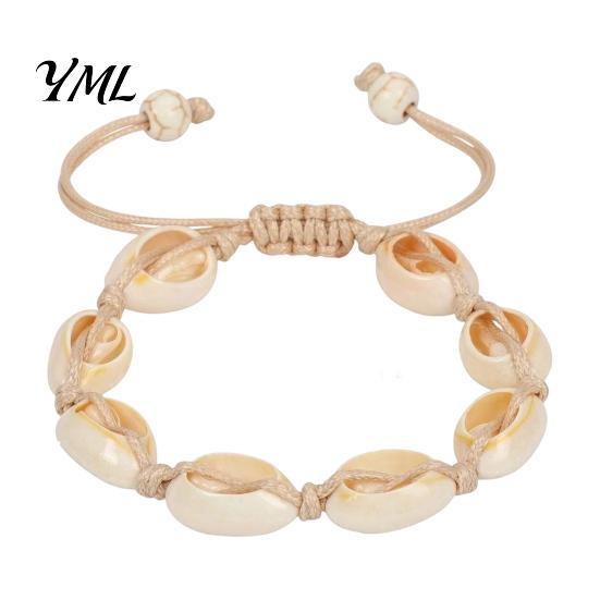 Handmade Beach Jewelry for Women Seashell Bracelet, Natural Shell Boho Beaded Adjustable Durable Cord Bracelets Daily Wear Woven String Bracelet