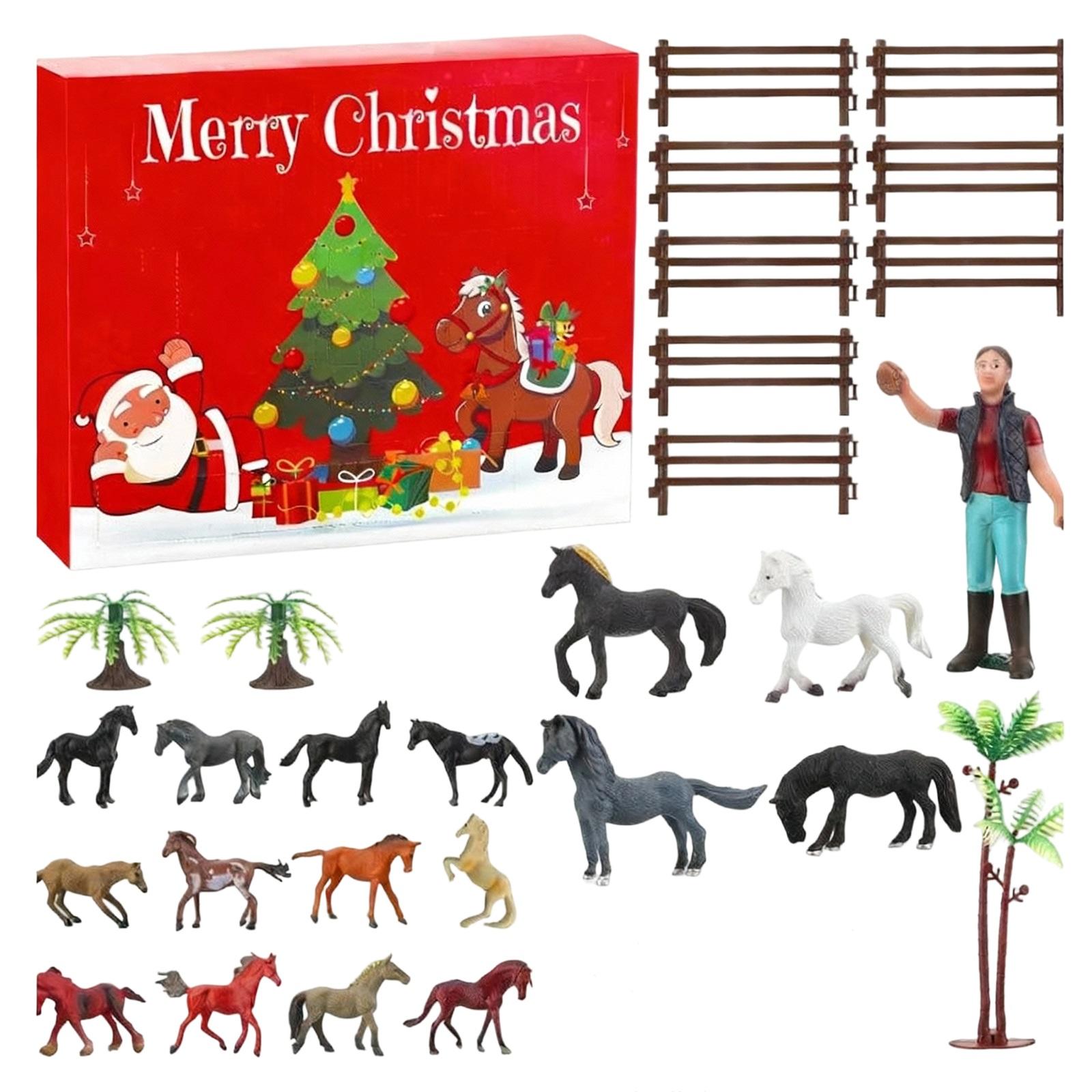 

1 шт. 3D Календарь обратного отсчета до Рождества с животным лошадью One Size