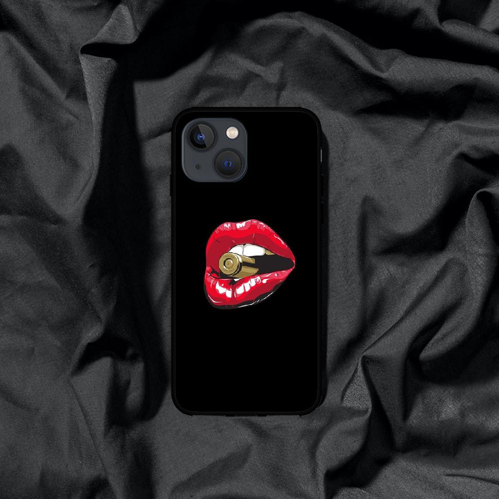 Lips Kiss Art Phone Case For iPhone Samsung Galaxy Redmi Xiaomi Note S A 16 15 14 13 12 11 20 21 22 23 53 54 Pro Plus Ultra Silicone Cover