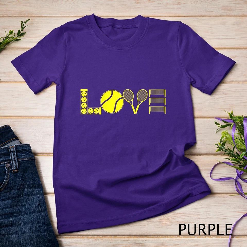 Womens I Love Tennis Gifts for Players Fans and Tennis Coach Unisex T-shirt 6 M
