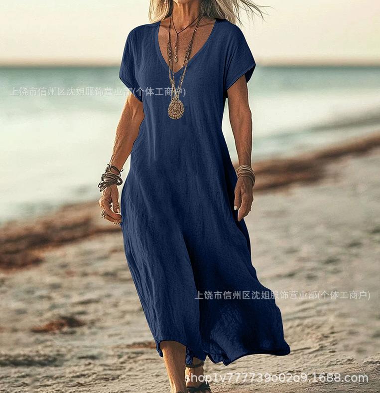 New loose holiday style casual dress summer