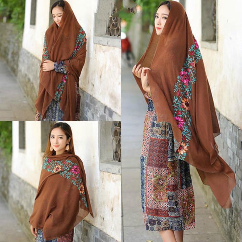 180*90cm New Cotton Embroidered Shawls Women Scarves Beautiful Fashion Gift Shawl