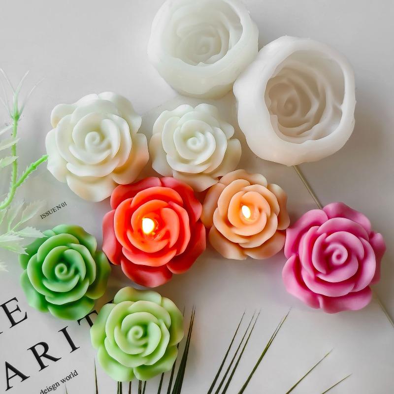 2pcs DIY 3D Rose Flowers Silicone Candle Mold Handmade Soap Chocolate Ornament Tool Aromatherapy Gypsum Resin Mould Home Decor