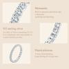 BAMOER Full Eternity Moissanite Ring Lab Diamond Engagement Band for Women 925 Sterling Silver Anniversary Fine Jewelry Gift