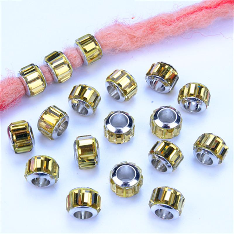 5pcs/bag Silver Metal Hair Rings Braid Dreadlocks Bead Hair Cuffs Dread Tube Charm Dreadlock for DIY Hair Accessaries
