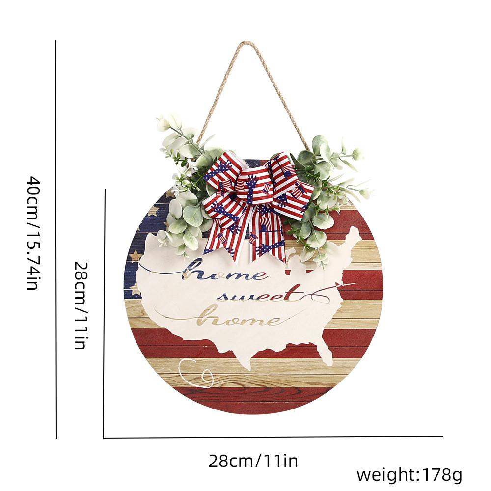 Round Wooden Exquisite Home Decor Sign For 4th Of July Featuring Colorful Imagery Patriotic