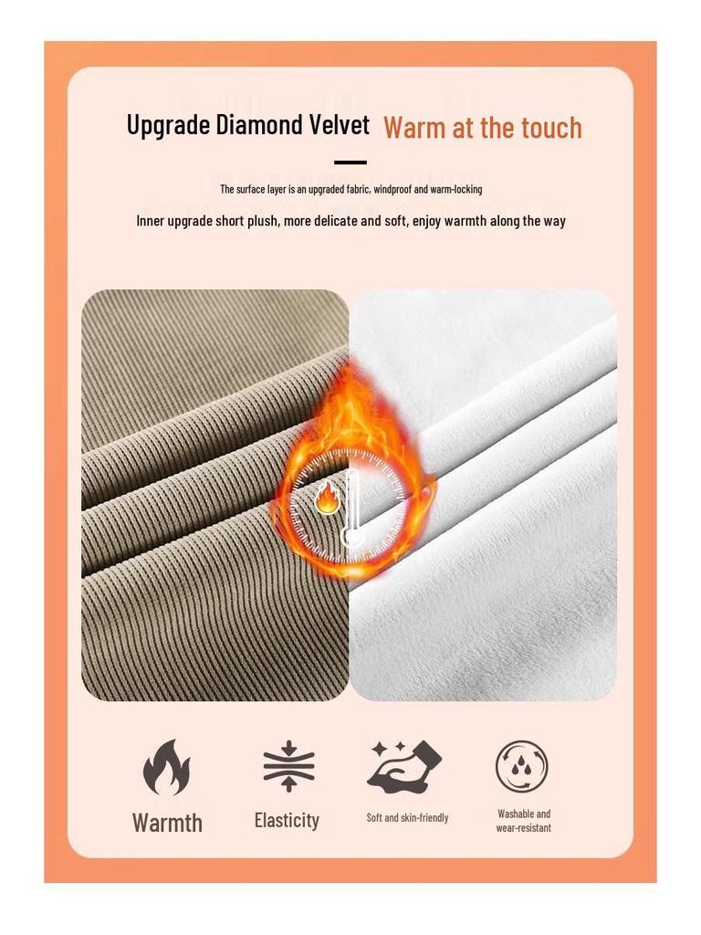 Damen Petite Slim-Fit Fleecegefütterte Chenille Weitbein Hose für Herbst/Winter 2025