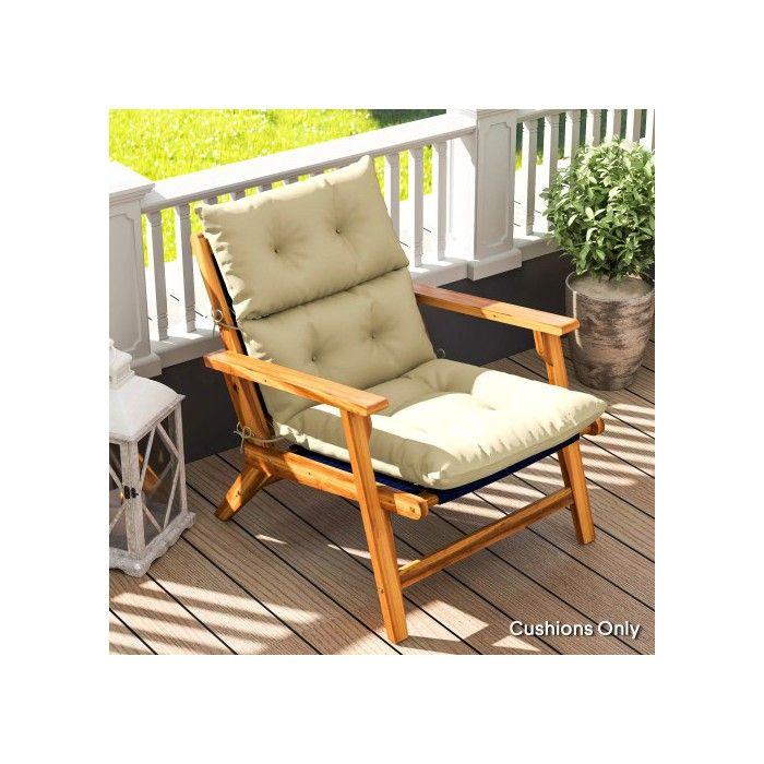 Stuhlkissen - MUVOE - 115x56 cm - Beige - Dicke 10 cm - Befestigungsbänder