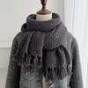 Solid Color Winter Cashmere Scarf Waffle Pashmina Shawl Wrap New Wool Scarves  Gifts
