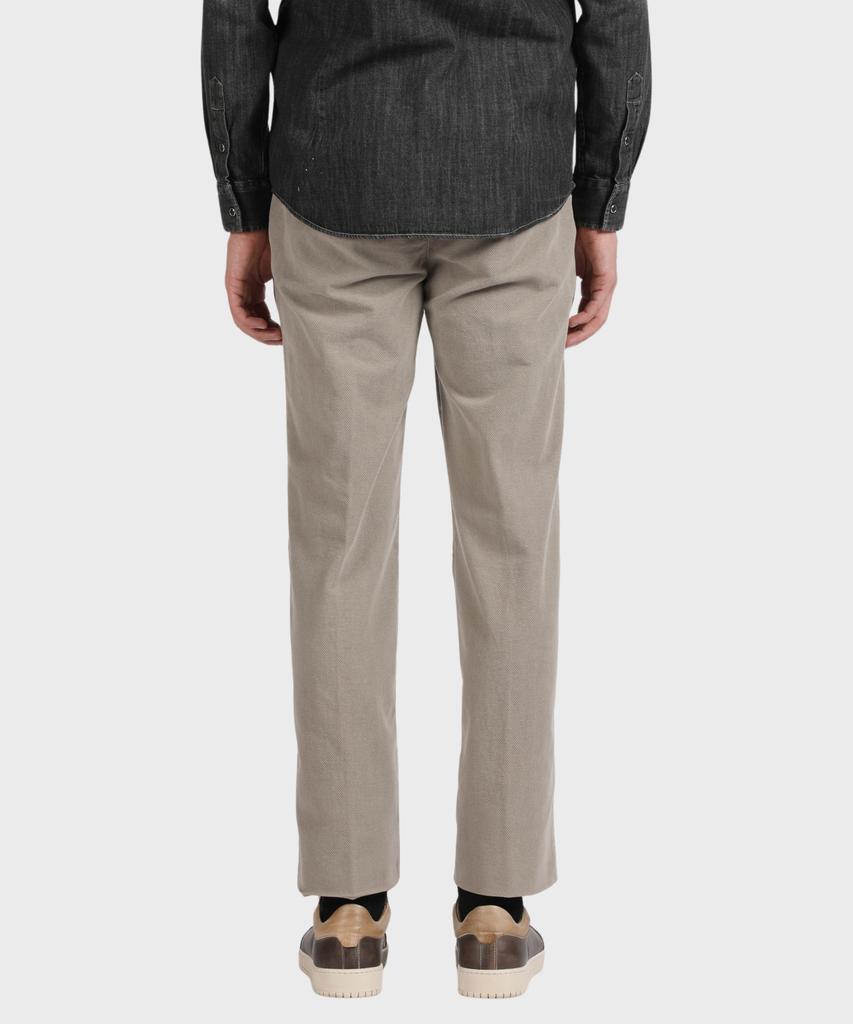 PANICALE Brown Brushed Cotton Regular Fit Pants