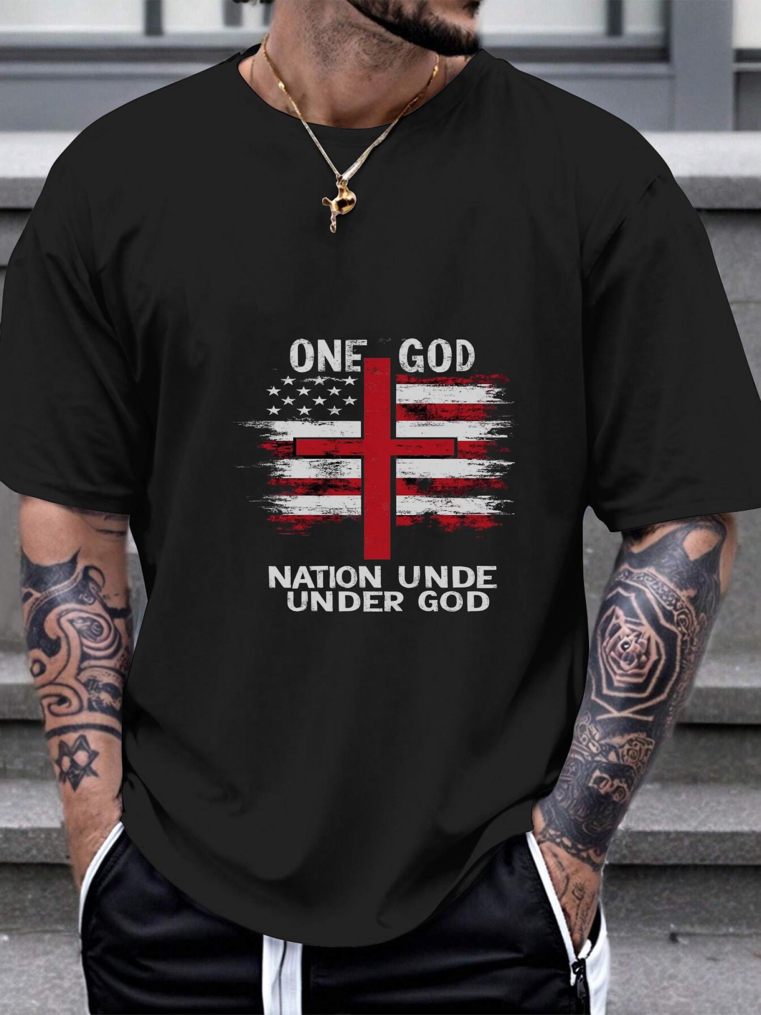 1pc American flag patriotic Christian T-shirt XXL