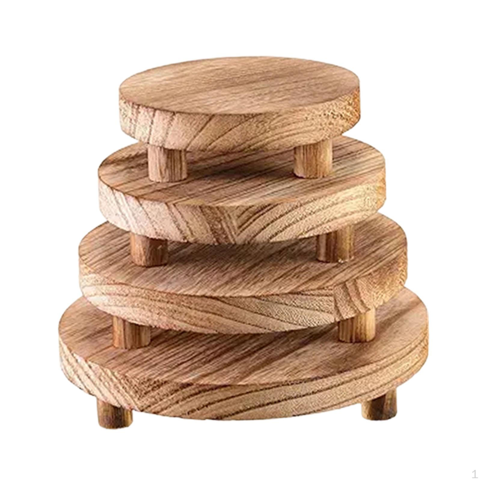 

4 Decorative And Multifunctional Wooden Bases/Plant Holders/Trays for Figurines, Perfumes, Candles светло-коричневого
