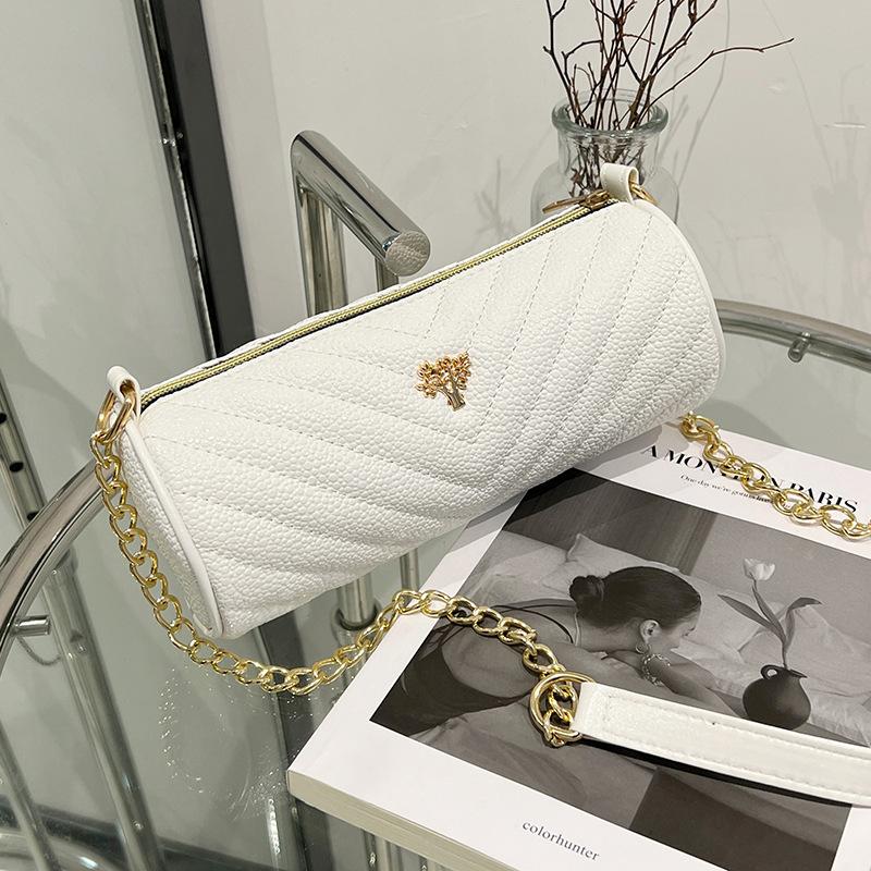 Cylinder bag women's bag fashion new simple women's bag niche design embroidered bag