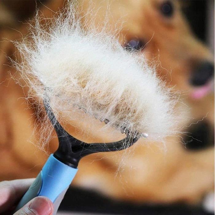 Brosse pour Chiens et Chats | Poils Peigne de toilettage | Professionnel Idéal pour démêler, et pour supprimer Poils Morts| bleu