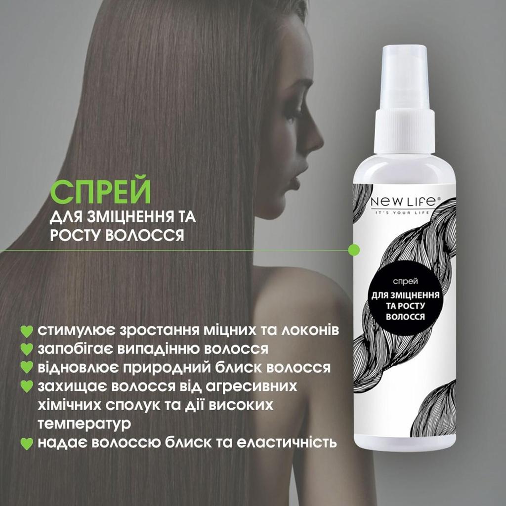 Spray For Hair Strengthening and Growth Natural Cosmetics New Life