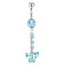 14G Blue Series Stainless Steel Belly Button Ring - Simple, Fashionable, Sexy, Japanese & Korean Style