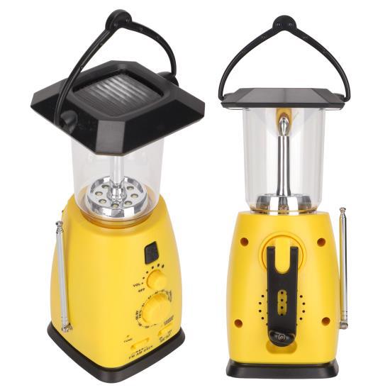 RD249 Hand Cranked Radio Rechargeable Handheld Multifunctional Power Solar Emergency Light Radio with Camping Light