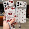 Lemon Cherry Fruit Leather Lanyard Case For iPhone 18 Pro Max Hybrid TPU+PU Anti-skid Soft Cover For iPhone 17 16 15 14 13 Pro Max