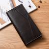 Men’s PU Leather Long Wallet RFID Card Holder Zipper Coin Pocket Multiple Card Slots ID Photo Holder Bifold Wallet Large Capacity Slim Purse