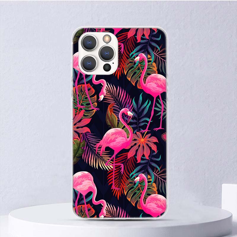 

Pink Red Flamingo Soft Case For iPhone 16 17 Air 16E 15 Plus 11 12 13 Mini 14 Pro Max Phone Cover Apple 7 8 SE Coque Funda 16 15 iPhone 13 Mini