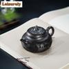 111ml Yixing Purple Clay Teapots Hand-carved Eggplant Pot Raw Ore Stone Yellow Mud Tea Soaking Kettle Chinese Zisha Teaset Gifts