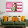 Tapiz de Bandera Rosa de EE. UU. de Ariana Grande Estética de Estrella del Pop Arte de Pared Decoración de Cantante Famoso para Dormitorio Universitario