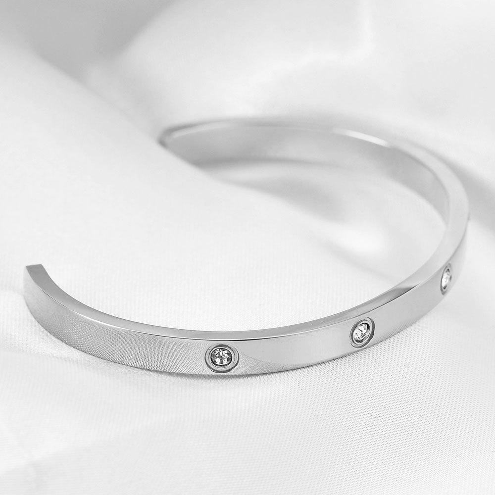 

Модный C-образный браслет из циркона 5 мм с инкрустацией для пары