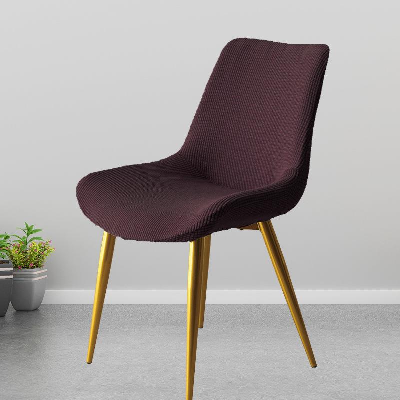 Solid Stretch Curved Backrest Curved Chair Covers Dining Classic Fabric Kitchen Hotel Household Chair Cover Chairs Slipcovers