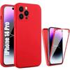 Full Case - iPhone 14 Pro - Red - 360° Hybrid Protection - Shockproof - 4 Corner Cushions