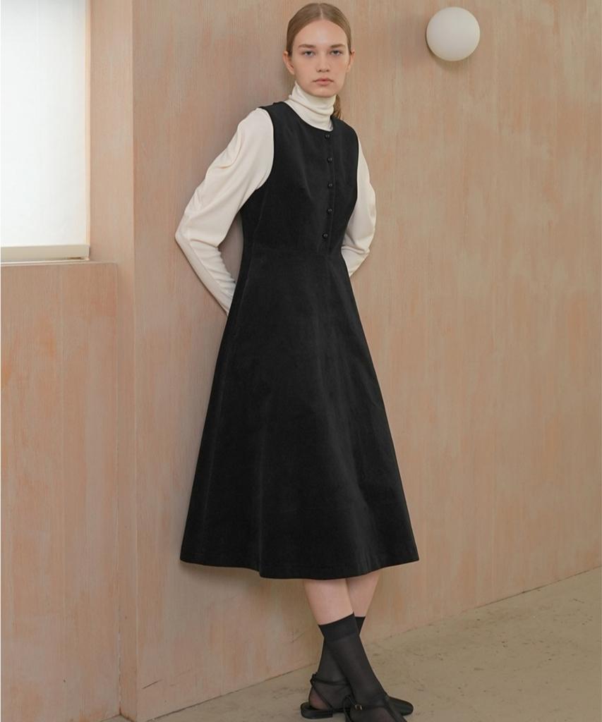 Paul And Alice Velvet Sleeveless Dress / 2Colors