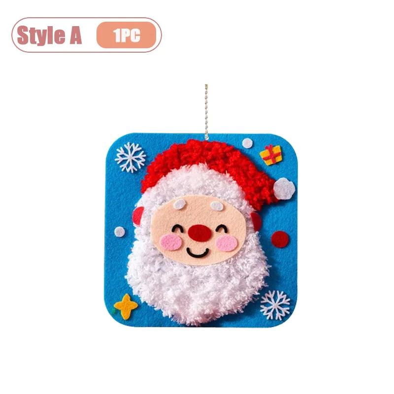 

Christmas DIY Felt Craft Sewing Kit for Kids Non Woven Fabric Handmade Ornament Material Pack Kindergarten Small Gift
