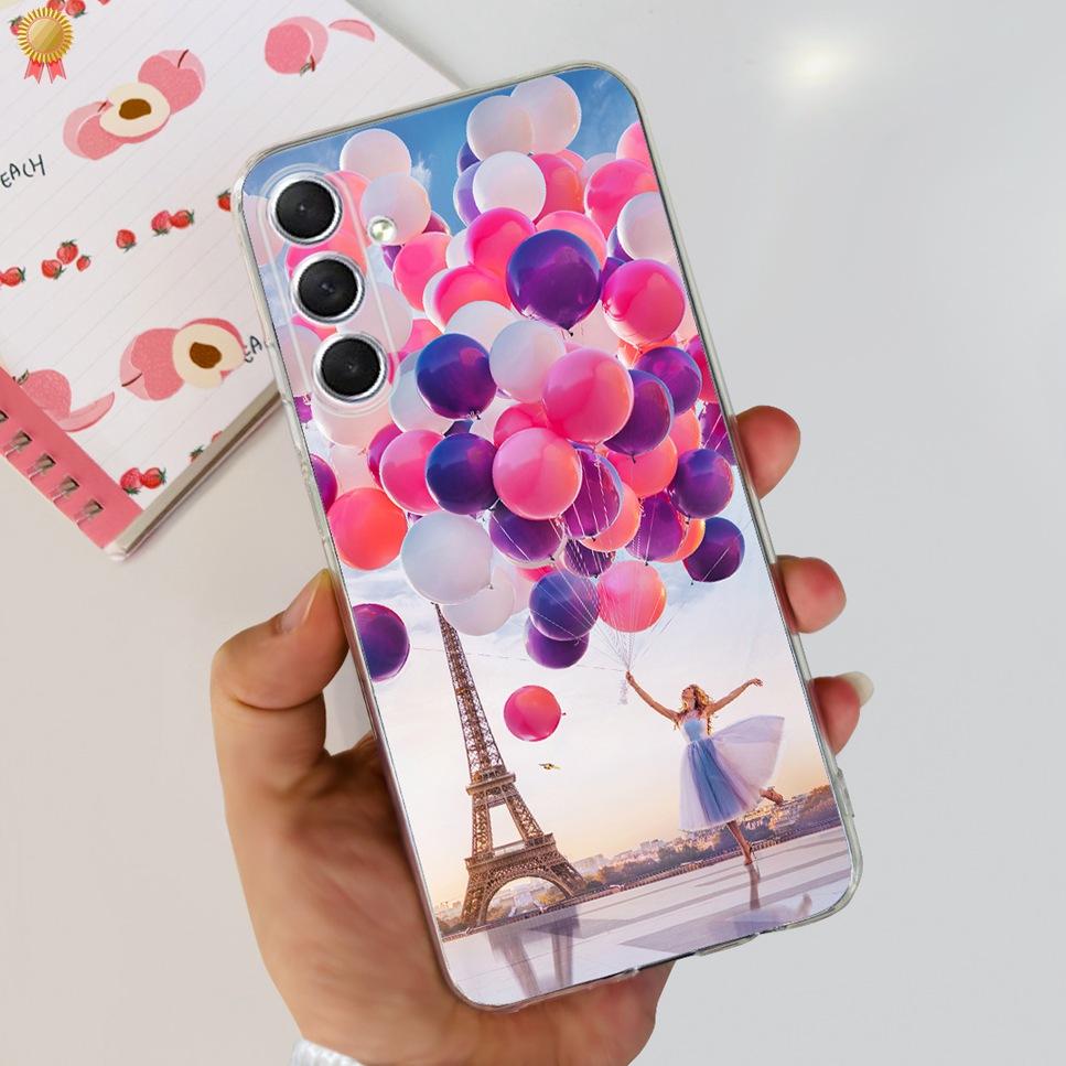 Case For Samsung F54 5G Back Cover Glitters Fashion Cat Wolf Soft Silicon Bumper For Samsung Galaxy F54 5G F546B Phone Case Capa