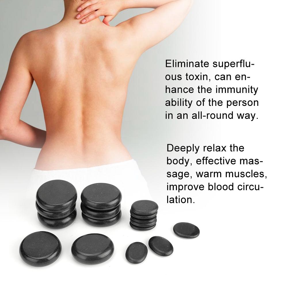 16pcs/set Hot Spa Massage Stone Set Heated Basalt Body Massage Rock Kit