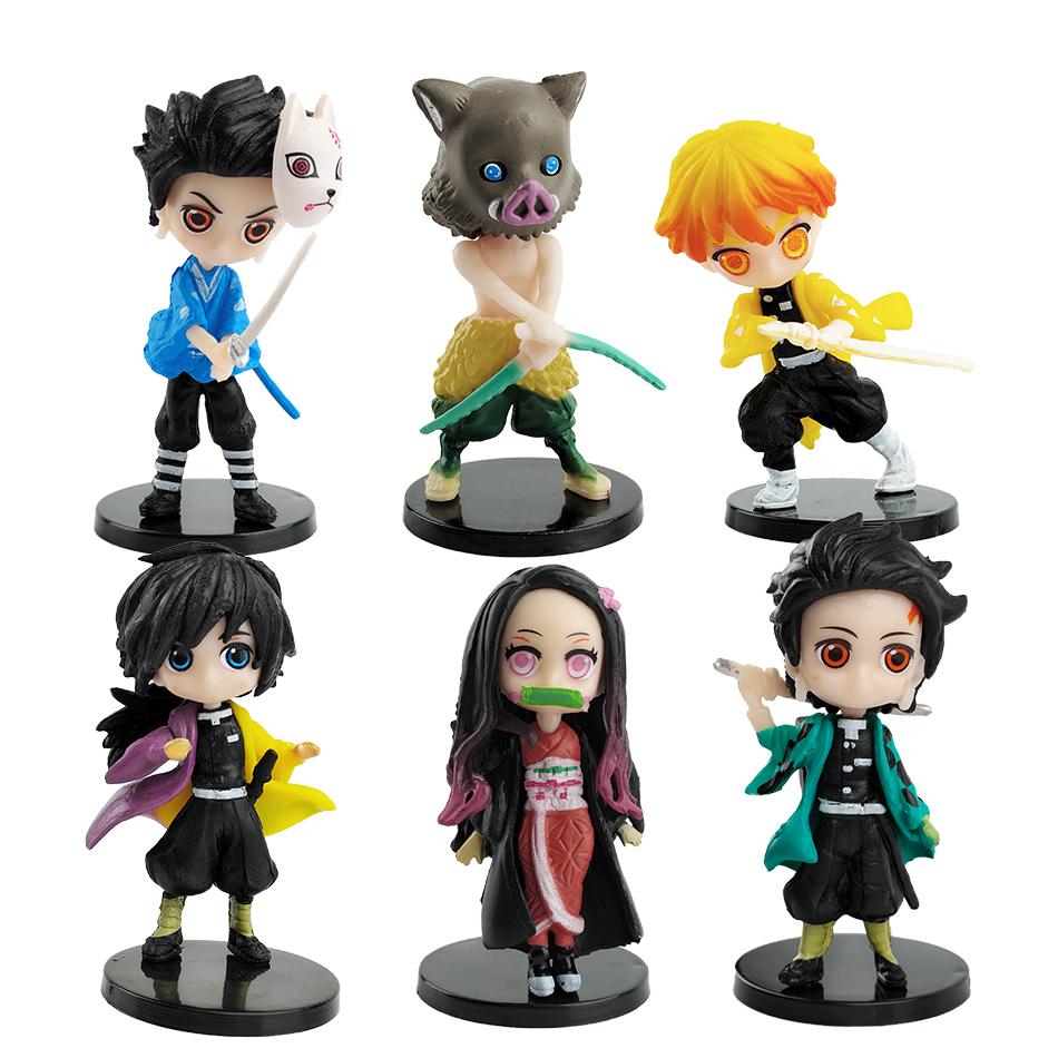 

6Pcs/12Pcs/Sets Q Posket Figurine Small Figurine Kimetsu No Yaiba Small Pvc Dolls Desktop Decoration For Kids