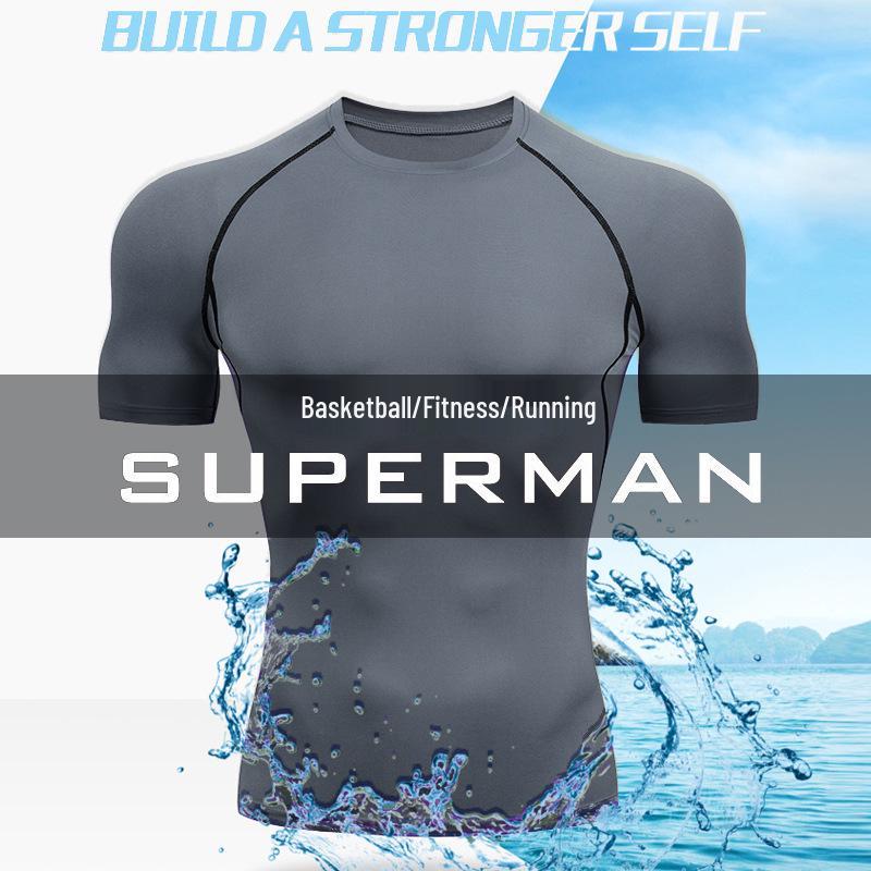 Men's Quick Dry Short Sleeve Compression Shirt for Sports & Fitness
