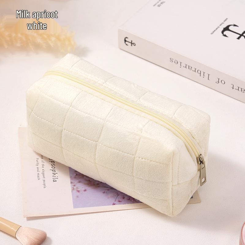 Luxurious Suede Cosmetic Bag with Large Capacity, Portable and Stylish Design