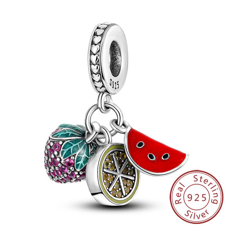 Original Charms Beads Copper Cherry Strawberry Avocado Fruit Charms Pendant For Woman Jewelry Making