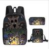 Classic 99 days in the forest 3D Printed 3pcs/Set pupil School Bags Laptop Daypack Backpack Inclined shoulder bag Pencil Case