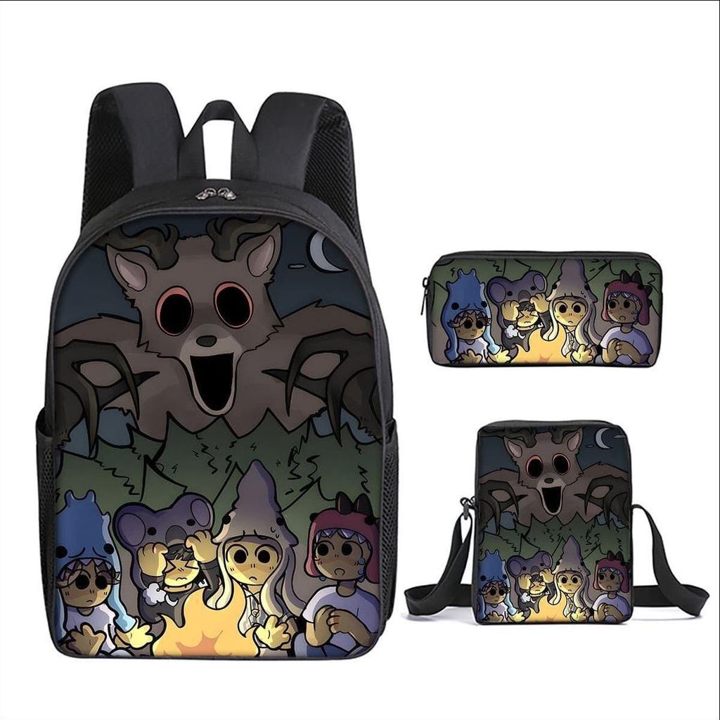 Classic 99 days in the forest 3D Printed 3pcs/Set pupil School Bags Laptop Daypack Backpack Inclined shoulder bag Pencil Case
