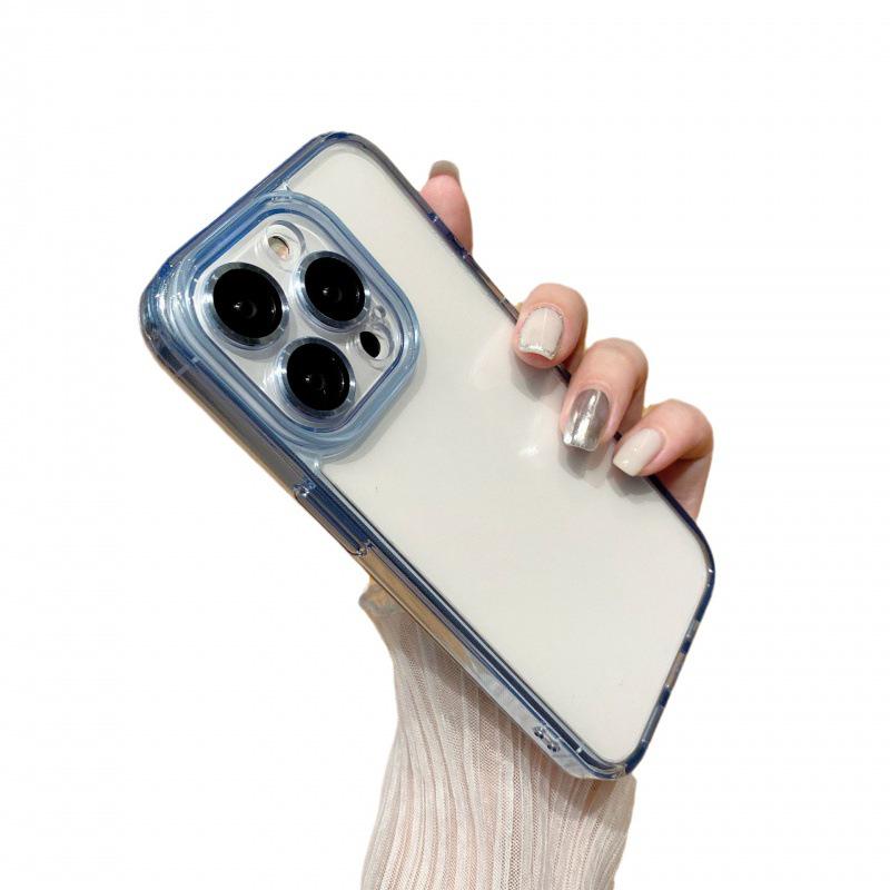 Przezroczyste etui z metalu i szkła w kolorze lodowego kryształu na obiektyw iPhone 15 Pro Max dla Apple 15 Pro - Pasuje do modelu 13.