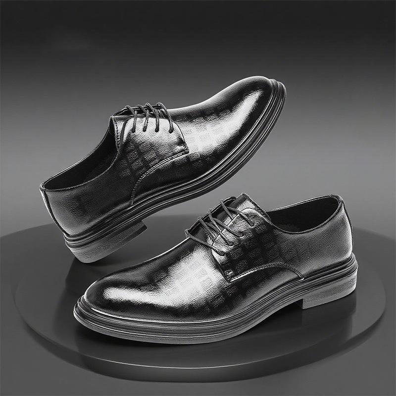 

Мужские туфли из натуральной кожи - Дышащие, Британский стиль для бизнеса и свадеб 41 чёрный