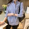 2023 Women's Korean Style Striped Cotton Shirt – Spring Loose Fit, Versatile for Inner or Outer Wear