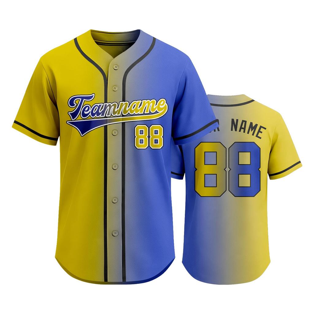 Camiseta de Béisbol Personalizable para Hombres y Mujeres Botones Delanteros Manga Corta Camiseta Deportiva Nombre del Equipo y Número Impresos Disponibles
