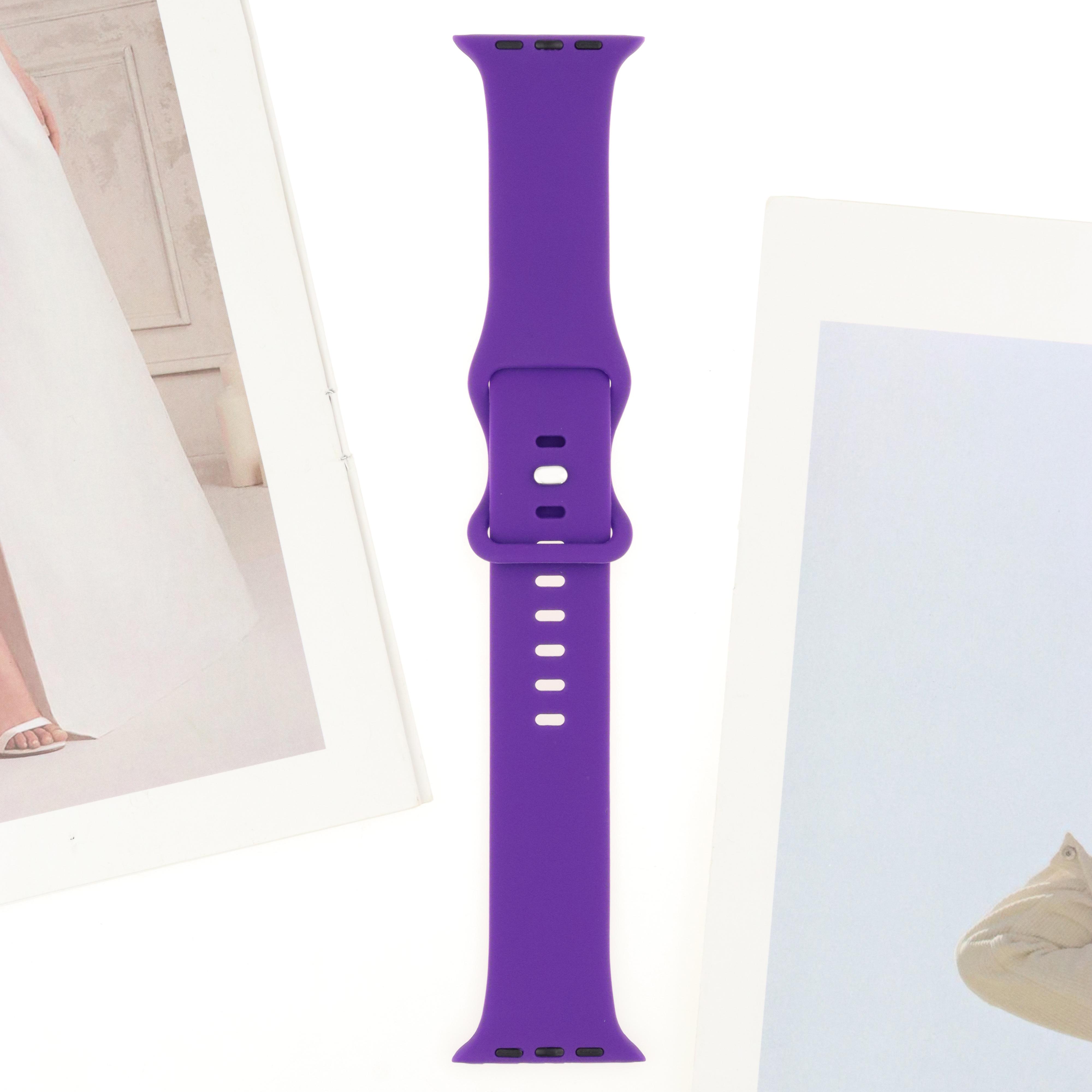 

Разноцветная застежка в виде восьмерки. (Apple, умные часы) силиконовый ремень 42/44/45 фиолетовый