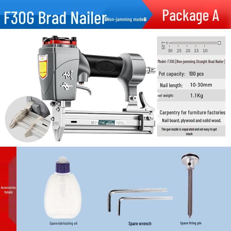 Zhongjie Pneumatic Brad Nailer - No Jam Woodworking Nail & Staple Gun