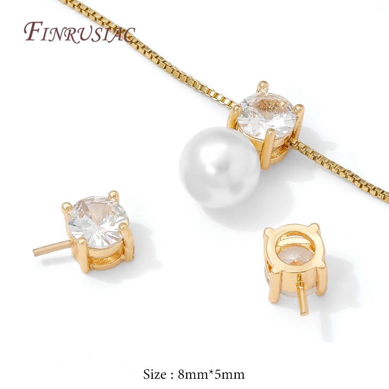 

18K Gold Plated Brass Bails with Pearl Mounting Accessories,Charms Necklaces Bails,DIY Jewelry Making Supplies 2 pieces