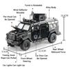 1:24 Spinosaurus Sabertooth Explosion Proof Cars Models Miniature Toys Wheels Turned Anti-riot Dispersal Police Car Boys Gifts