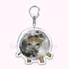 Creative Banana Cat with Heart Keychain for Accessories Bag Pendant Food Fruit Happy Cats Key Chain Ring Keychains Jewelry Gift