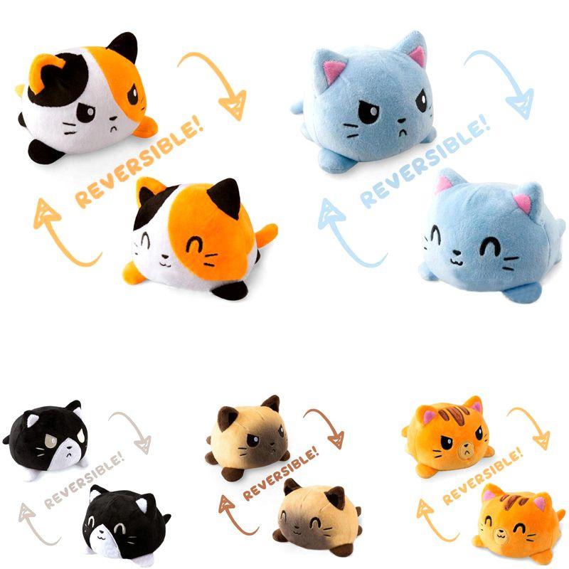 Reversible Flip Cat Plush Stuffed Toy Soft Animal Cute Doll Children Baby Gifts
